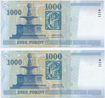 2000. 1000Ft "DD" "Millennium" (2x) sorszámkövetők T:I