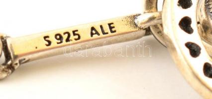 Ezüst(Ag) Pandora fülbevalópár, jelzett, h: 3 cm, bruttó: 5 g