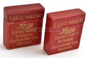 2 db régi Leica színszűrő (Gelbfilter 1 és 0) üres doboz