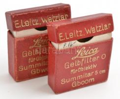 2 db régi Leica színszűrő (Gelbfilter 1 és 0) üres doboz