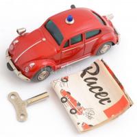 Schuco Micro Racer VW Bogár játék tűzoltóautó, saját dobozában, leírással, kulccsal, jó állapotban, ...