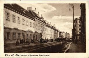 1931 Vienna, Wien, Bécs IX. Alserstrasse, Allgemeines Krankenhaus / hospital, trams, automobile