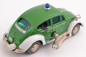 Schuco Micro Racer VW Bogár játék rendőrautó, saját dobozában, leírással, kulccsal, jó állapotban, h...