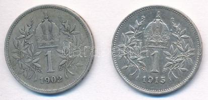 Ausztria 1902-1915. 1K Ag "Ferenc József" (2xklf) T:2-
Austria 1902. 1 Corona Ag "Fr...