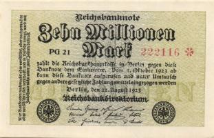 Német Birodalom/Weimari Köztársaság 1923. 10.000.000M (3X) 3klf vízjellel T:I,I-