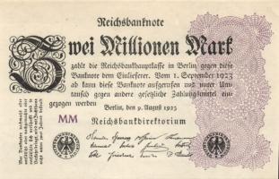 Német Birodalom/Weimari Köztársaság 1923. 2000.000M (2X) 2klf vízjellel T:I-