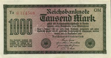 Német Birodalom/Weimari Köztársaság 1923. 1000M (2X)2klf vízjellel T:I-