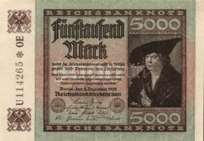 Német Birodalom/Weimari Köztársaság 1923. 5000M (4X)4klf vízjellel T:I-