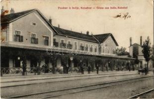 1912 India, Indija; vasútállomás / Bahnhof / Kolodvor / railway station (EK)