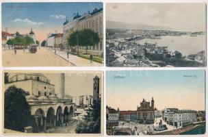 4 db RÉGI képeslap / 4 pre-1920 postcards: Split, Ljubljana, Belgrade, Sarajevo