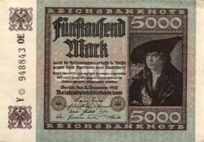 Német Birodalom/Weimari Köztársaság 1923. 5000M (4X)4klf vízjellel T:I-