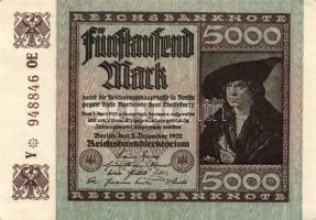 Német Birodalom/Weimari Köztársaság 1923. 5000M egyugrású sorszámmokkal T:I-