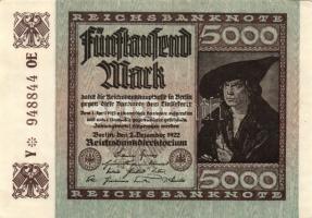 Német Birodalom/Weimari Köztársaság 1923. 5000M egyugrású sorszámmokkal T:I-