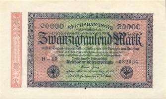 Német Birodalom/Weimari Köztársaság 1923. 20.000M (3X)egymásutáni ill. egyugrású sorszámmal T:I,I-