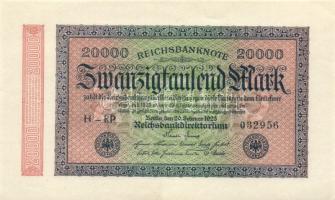 Német Birodalom/Weimari Köztársaság 1923. 20.000M (3X)egymásutáni ill. egyugrású sorszámmal T:I,I-