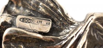 Ezüst(Ag) miniatűr szaloncukor, jelzett, h: 5,5 cm, nettó: 12,6 g