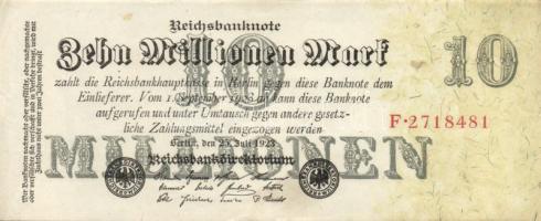 Német Birodalom/Weimari Köztársaság 1923. 10.000.000M T:I