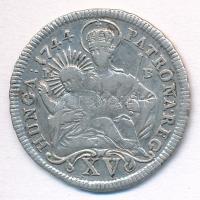 1744K-B 15kr Ag "Mária Terézia" Körmöcbánya (6,21g) T:2- Huszár: 1711., Unger III.: 1245