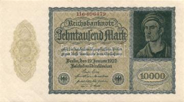 Német Birodalom/Weimari Köztársaság 1922. 10.000M kisalakú céges nyomat T:I
