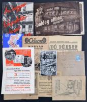 cca 1930-1940 11 db képes reklám nyomtatvány magyar üzletek, iparosok