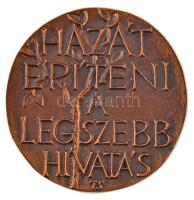 Tóth Sándor (1933-) DN "Hazát építeni a legszebb hivatás" egyoldalas Br plakett (81mm) T:1...