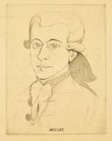 2 rézkarc: Szemethy Imre: Mozart rézkarc, karton, jelzett. 39x30 cm, Kovács Imre: Bartók Béla. rézka...