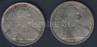 Francia Indokína 1947. 1P(2x) T:2/3+ kevés korr