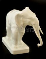 Herendi fehér mázas elefánt szobrocska. Jelzett, hibátlan. m: 17 cm