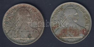 Francia Indokína 1947. 1P(2x) T:2/3+ kevés korr