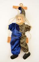 Kerámia fejű marionett báb figura. 57 cm