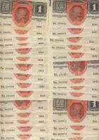 1916. 1K fekete "Deutschösterreich" fny-sal,49 db benne igen sok egymásutáni ill. kevés ugrású sorszámokkal T:I- kis foltok, különben hajtatlan