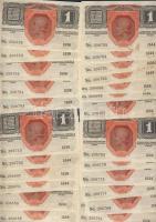 1916. 1K fekete "Deutschösterreich" fny-sal,100 db benne igen sok egymásutáni ill. kevés ugrású sorszámokkal T:I- kis foltok, különben hajtatlan