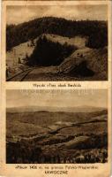 1939 Lavochne, Lawotschne, Lavocsne, Lawoczne; Wysoki Tin obok Beskidu, Pikuj 1406 m. na granicy Polsko-Wegierskej / Bieszczady (Eastern Beskids) mountain range, railway line, Hora Pikuy, Polish-Hungarian border (szakadás / tear)