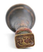 Fanyeles, monogramos réz pecsétnyomó, kopásokkal, m: 9 cm