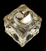 Üveg asztali készlet, 2 db-os, csorbával, 8,5×8,5×4 cm, 7×7×6,5 cm