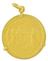 1910KB 10K Au "Ferenc József" jelzetlen fém keretben (kerettel 4,31g/0.900) T:2
 Hungary ...