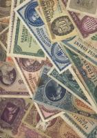 51db bankjegy, benne korona, pengő, forint, V.H., Kossuth-bankó T:II,III,IV