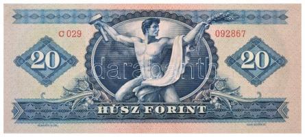1947. 20Ft "C029 092867" sorszámmal T:III szép papír / 1947. 20 Forint with "C029 092...