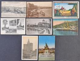 112 db főleg régi képeslapok külföldi városképpel, kevés motívummal, kevés modern magyarral / 112 mostly old postcards with a lot of foreign city views, some tematic cards and a few modern Hungary