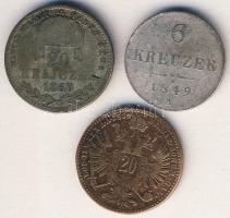 Ausztria/magyar verdejel 1869GyF 20Kr Ag T:4 + Ausztria 1849A 6Kr Ag T:3 + 1868. 20Kr Ag T:3/4+