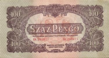 1944. 100P "V.H." (2x) egymásutáni sorszámmal, 4mm-es számokkal! T:I