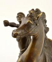 Kolozsváry jelzéssel: Lófékező. Bronz, márvány talapzaton, m: 25 cm, h: 25 cm