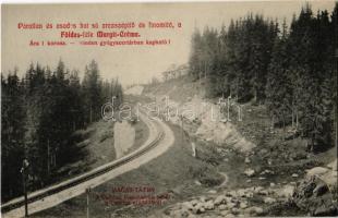 Tátra, Magas Tátra, Vysoké Tatry; Csorbai fogaskerekű vasút a Csorbai szállodával. Földes féle Margit Creme reklám / cogwheel railway, hotel, advertisement card (ragasztónyom / glue mark)