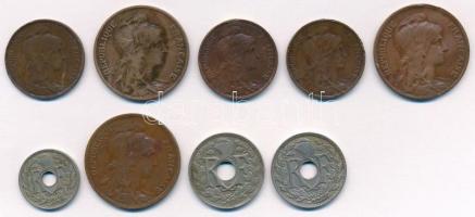 Franciaország 1904. 5C Br + 1908. 10C Br + 1911. 5C Br + 1912. 5C Br + 1913. 10C Br + 1917. 5C Cu-Ni...