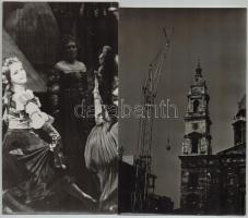 cca 1970 Vegyes fotó tétel: budapesti városképek (Mátyás-templom, Szent István-bazilika, stb.), színházi előadások, összesen 10 db, különböző méretben