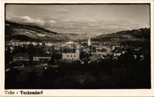 1940 Teke, Tekendorf, Teaca; látkép templomokkal / general view with churches. photo