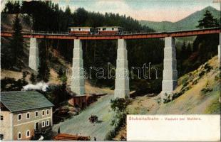 1906 Mutters, Stubaitalbahn, Viadukt bei Mutters / Stubai Valley Railway, narrow gauge railway, viaduct, tram. Robert Warger Typochrom