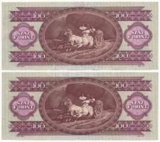 1962. 100Ft (2x) sorszámkövető T:2