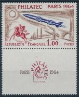 Exhibition "Philatec", Paris (III). stamp with coupon, Kiállítás "Philatec", Párizs (III). bélyeg szelvénnyel