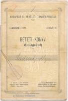 1913. Budapest III. Kerületi Takarékpénztár betéti könyve, bejegyzésekkel